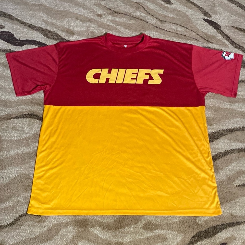 Kansas City Chiefs fanatics Red Interlock Poly Split Big and Tall T-Shirt 3XL